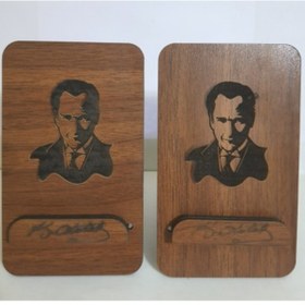 Resim Confused Owl Hediyelik Eşya Atatürk Resimli Masa Üstü Telefon Tutucu Stant Masaüstü Tablet Tutacak Şarj Standı 