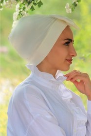 Resim Sahra Şal Dünyası Fiyonklu Çift Yönlü Bone Ekru 