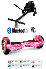 Resim Citymate Smart Balance Elektrikli Kaykay Hoverboard 8.5" - Hoverkart Set Akıllı Dengeli Ledli Bluetooth Hoparlörlü Pembe 