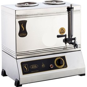 Resim Işıkgaz Silverinox 30 Luk Elektrikli 20 Litre 2 Demlikli Çay Kazanı 