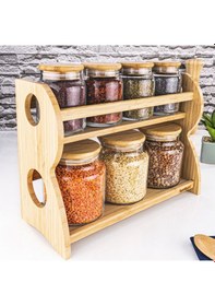 Resim Bambum Bench Standlı 8 Parça Cam Baharat Takımı Bambu 