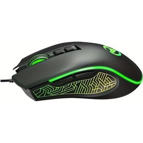 Resim Lumaworld Siyah Hxsj Kablolu Usb Optik 7 Düğmeli Renkli Arkadan Aydınlatmalı Ev Ofis Oyun Mouse - 