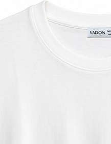Resim Vadon 1009 Kadın Pamuklu Regular Fit Bisiklet Yaka Yumuşak Dokulu Kısa Kollu Basic T-shirt Beyaz 