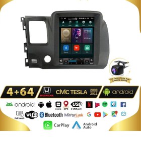 Resim Navistar Honda Civic Tesla 4gb 64gb 2008-2011 Model Kablosuz Carplay Navigasyon Qled Multimedya Sistemi 