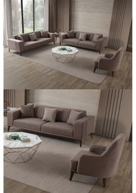 Resim Regnar 3+3+1 Koltuk Takımı Kahverengi Kahverengi 