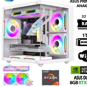 Resim ASUS Prime x4 Ryzen 7 5700X 32GB Ram 1TB M.2 NVMe SSD 8GB RTX5060 Sıvı Soğutmalı Masaüstü Oyuncu Bilgisa 