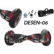 Resim zmos 10"inch Smart Scooter Elektrikli Kaykay Hoverboard Samsung Batarya +bluetooth +çanta Desen-6 