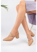 Resim Gimer - Sivri Kalıp Biyesi Taşlı Nut Kadın Stiletto - Eld6504g 