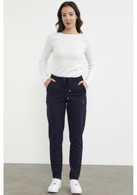 Resim Yüksek Bel İki İplik Eşofman Altı - Lacivert 001 