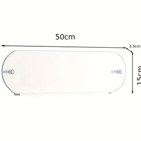 Resim Viyens Kitap Dergi Rafı Oval Kenar Pleksi 50x15x3.5cm 