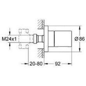 Resim Grohe Grohtherm 3000 Cosmopolitan Ankastre Stop Valf - 19470000 Krom 