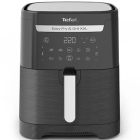 Resim Tefal EasyFry & Grill XXL EY801815 sıcak hava fritözü, 1830W, 6,5L kapasite, ızgara fonksiyonu, 8 program, 2 pişirme bölgesi, Extra Crisp teknolojisi, Sync fonksiyonu, yapışmaz kaplama, siyah. 