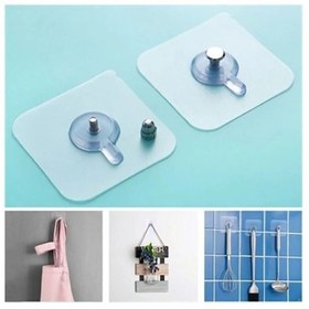 Resim Genel Markalar 4 Adet Ultra Güçlü Vantuzlu Askı Çerçeve Askısı Vidalı Kanca Yapışkanlı Dayanıklı Şeffaf Raf Tutucu 