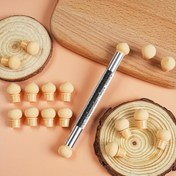 Resim 1 adet Çift Başlı Tırnak Süngeri Kalemi 16 adet Değiştirilebilir Sünger Başlıkları Jel Tırnak Gradyan Ombre Fırça Akrilik Manikür DIY Aracı 