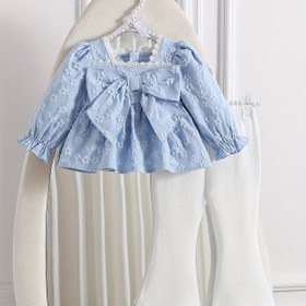 Resim Okula Dönüş Sezonu İçin Bebek Giyim ve Bebek Malzemeleri, Uzun Kollu Çok Amaçlı Fiyonklu Bluz ve Düz Renkli Uzun Pantolon Seti, Açık Hava Aktiviteleri ve Okul Başlangıcı İçin İdeal 