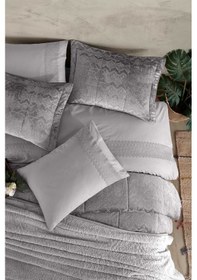 Resim Elart Çeyiz Paketi 10 Parça Yatak Örtüsü+nevresim Takımı+battaniye Nüans Gümüş 