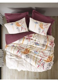 Resim Cotton Box Çift Kişilik Nevresim Takımı Flos Bordo 