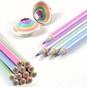 Resim 6 adet/12 adet/paket Gökkuşağı Kalem HB, Yazma Çizim Çizim Okul Malzemeleri Ahşap Renk Kalem 
