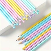 Resim 25/50/100 adet Kalem, HB Sınıfı, 2mm Kurşun, Orta Nokta, Kombinasyon Ahşap Malzeme, Sanatçılar ve Öğrenciler için İdeal, Çeşitli Macaron Renkleri, 14 Yaş ve Üstü İçin Uygun 