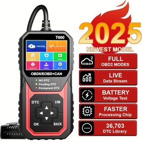 Resim 2025 Yeni T600 Pro OBD2 Tarayıcı - 6 Fonksiyonlu Araç Teşhis Aracı: DTC/ABS/EPB/O2 Sensör/Motor Kontrol Işıkları/Pil Testi | Gelişmiş Otomotiv Diagnostik Tarayıcı 