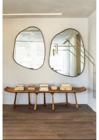 Resim Fawdecor Amorphous Dekoratif Duvar Aynası Siyah 75x100 Cm Siyah 