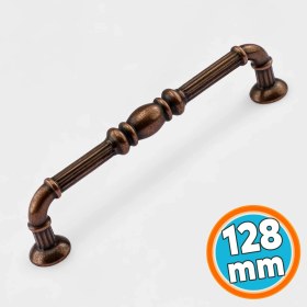 Resim Nzb Metal Mobilya Mutfak Çekmece Dolap Kulpu Kulbu Kulpları Eskitme Antik Bakır (128 Mm-12.8 Cm) 