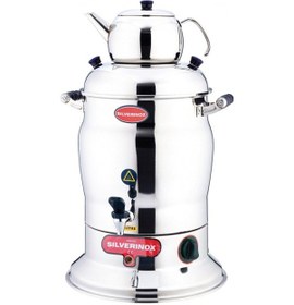 Resim Silverinox Çay Semaveri 1 Demlik 10 Lt. 1500 W. Profesyonel Endüstriyel 