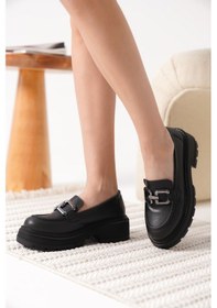 Resim Terry Cilt Siyah Kadın Loafer Siyah 