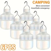 Resim LihangStar 6 adet Taşınabilir LED Kamp Lambaları, saç tokası ile USB Şarj Edilebilir, Yüksek Parlaklık, Dayanıklı PP Malzeme, Mat Bitiş, Acil Durumlar, Maceralar, Noel, Sevgililer Günü Hediyeleri, Kamp Aksesuarları için İdeal 