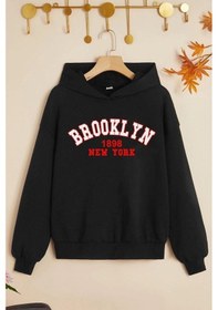 Resim Uyguntarz Çocuk Brooklyn Baskılı Sweatshirt Siyah 