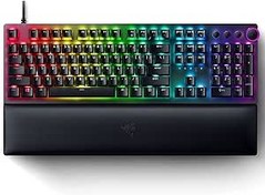 Resim Razer Huntsman V2 (Kırmızı Anahtar) - Neredeyse gecikme gerektirmeyen optik oyun klavyesi (bilek desteği, düğmeler, 4 medya tuşu, çift vuruşlu PBT tuş başlıkları) ABD klavyesi 