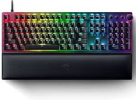 Resim Razer Huntsman V2 (Kırmızı Anahtar) - Neredeyse gecikme gerektirmeyen optik oyun klavyesi (bilek desteği, düğmeler, 4 medya tuşu, çift vuruşlu PBT tuş başlıkları) ABD klavyesi 