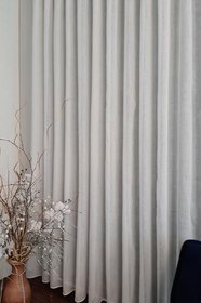 Resim DE'VOR PERDE Bambu Keten Beyaz Normal Pile (1-2,5),Ekru 100 X 260 