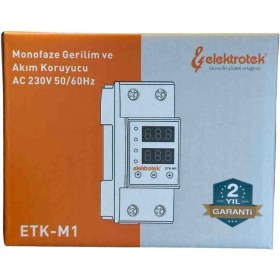 Resim Elektrotek Monofaze Akım Koruyucu 63A 230V Dın Ray Ayarlanabilir Röle 