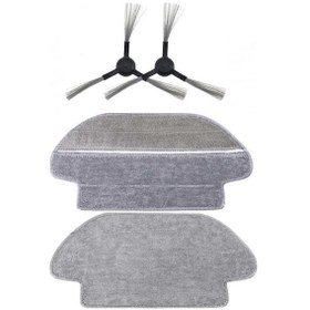 Resim iBrush Vacuum Mop Pro Uyumlu 2Li Yan Fırça Ve 2Li Fiber Bez 