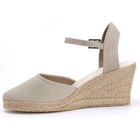 Resim Star Tombis Gerçek Elişi Bej Kadın Dolgu Topuk Espadril Handmade Bej 