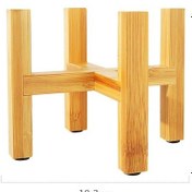 Resim L Katlı Dört Ayaklı Çiçek Standı Ahşap Saksı Standı Pot Satış Etli Çiçek Tepsisi Doğrudan Fabrika Bambu Bahçe Tepsileri 