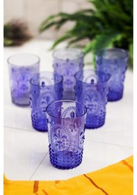Resim Akrilik Mavi 6'lı Kısa Bardak & Su Meşrubat Kahve Yanı Bardağı 400 Ml Cam Değildir Çok Renkli 
