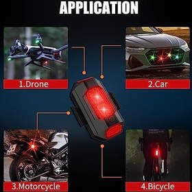 Resim 2 Adet Rgb Drone Araba Uçak Kanadı Motosiklet Şarjlı Mini Led 