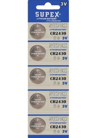 Resim Supex CR2430 3V Lityum Düğme Pil 5'li 