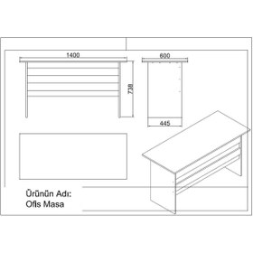Resim Yurudesign Vario Abce Ofis Büro Masa Takımı 3 Renk 