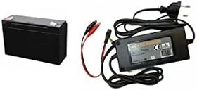 Resim Aliş Akülü Oyuncak Araç Araba Uyumlu Akü 6v 12ah 6 Volt 12 Amper Akü Batarya Pil + 3.5 Amper Şarj (SİYAH) 