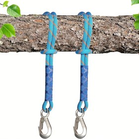 Resim UV, Hava Koşullarına ve Aşınmaya Dayanıklı Ağır Hizmet Tipi Naylon Asma İpi - Metal Kancalarla - Bahçe, Kamp, Veranda Mobilyaları için Karabinalı Kolay Kurulum - Ağaç Salıncakları, Balkon Sandalyeleri İçin - Sağlam Bağlantı Tasarımı, Metal Kanca Aksesuarları 