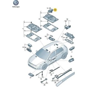 Resim Pelit Otomotiv Golf 7 Sunroof Açma Düğmesi 5G0959613A (2013-2020) 