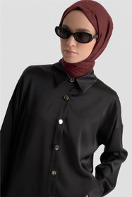 Resim Armine Saten Tunik Siyah 