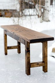 Resim WOODENSA Ahşap Bank Bench Mutfak Sandalyesi Ceviz 