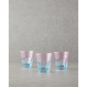 Resim Home Ramona Cam 3'lü Bardak Pembe - Mavi 