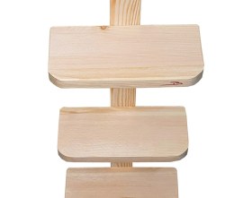 Resim Barış Dizayn Montessori Doğal Ahşap Dekoratif Raf 4 Katlı Bibloluk Çok Amaçlı Süs Duvar Rafı 