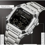 Resim Gaojunshop01 Sanda 1181 Digital Spor Saati Gümüş Beyaz Kadran Gece Işığı Alarm Kronometre Diğer 