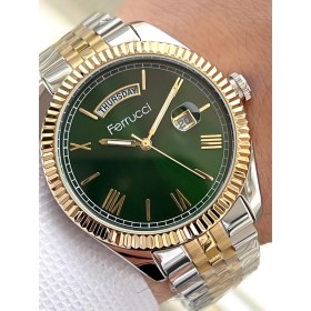 Resim Ferucci Rolex Model Çelik Kordon Takvimli Kadran 30 mt Suya Dayanıklı Erkek Kol Saati FEC.13029M04 